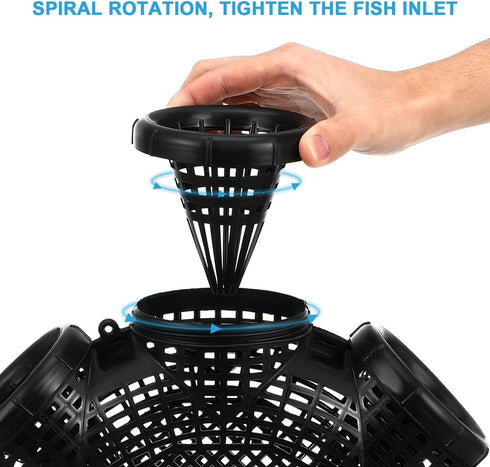 14.05X14.05X4.33In Toddmomy Portable EEL Catching Cage Crab Trap Shrimp Lobster Fishing Basket Lightweight Mesh Net