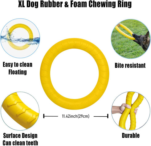 XL Large Indestructible Dog Toys, Chew Toys for Aggressive Chewers, 12 Inch Flying Discs for Medium/Large Breeds