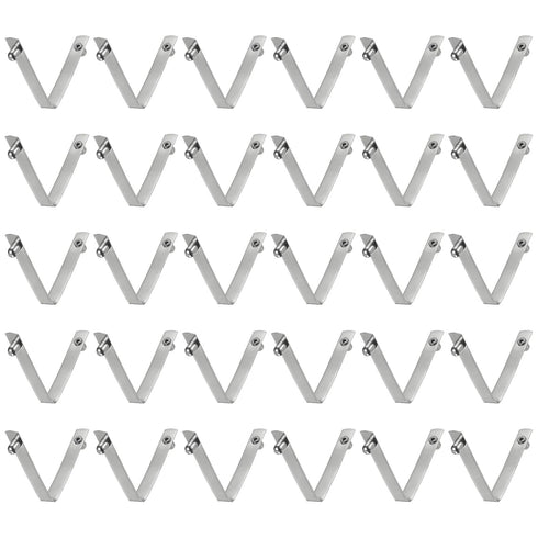 HARFINGTON 30pcs Double Button Kayak Paddle Snap Spring Clip, 5.4x6.3x50mm 65Mn Spring Steel V-Shaped Clips for Camping