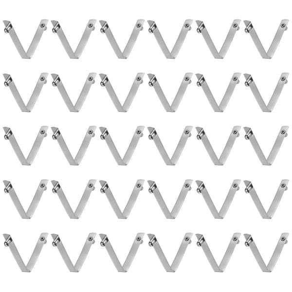 HARFINGTON 30pcs Double Button Kayak Paddle Snap Spring Clip, 5.4x6.3x50mm 65Mn Spring Steel V-Shaped Clips for Camping