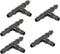 uxcell 5 Pcs Plastic Fish Tank 3 Way Tee Adapters for Aquarium Air Tubing, Black