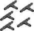 uxcell 5 Pcs Plastic Fish Tank 3 Way Tee Adapters for Aquarium Air Tubing, Black