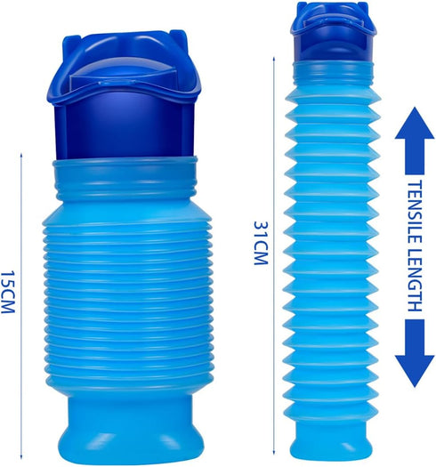 NUOOO 750ml Emergency Toilet Portable Potty Pee Bottles for Male Female Kids Shrinkable Urinal Urine Bottle Outdoor