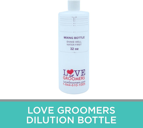 32oz Dilution Bottles - Set of 4 Professional Pet Shampoo Mixing Bottles for Grooming Solutions