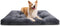 Dog Crate Bed Washable Jumbo Dog Beds for Large Dogs, Deluxe Thick Flannel Fluffy Comfy Kennel Pad, 48 x 29 Inch, Gray