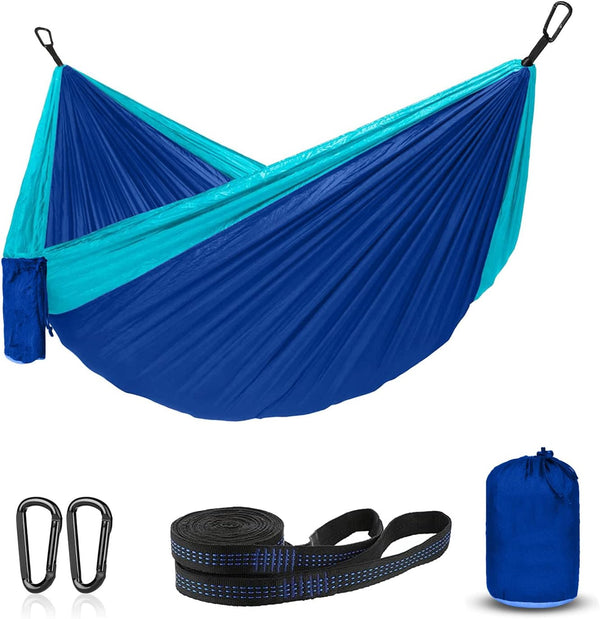 Portable Hammock Camping, Single/Double Hammocks for Outdoor Hiking, 210D Nylon Swing for Backyard & Garden