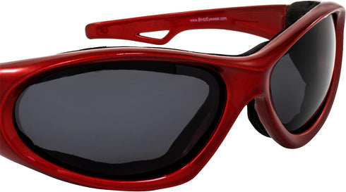 Hurricane Eyewear Category-5 Jet Ski Water-Sport Goggles - Red Floating Sunglasses with Polarized Smoke Lens