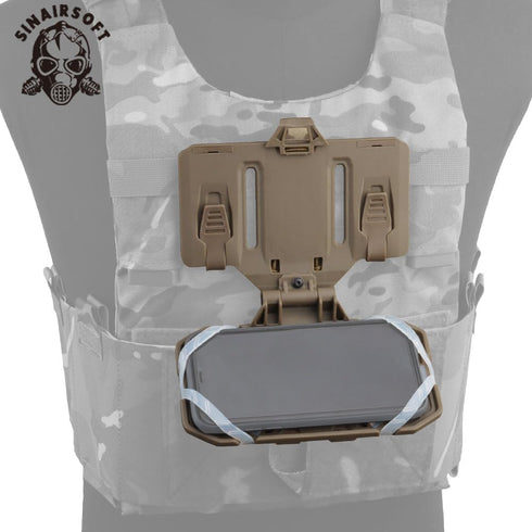 SINAIRSOFT Tactical Vest Phone Holder, MOLLE Plate Carrier Phone Mount for Folded Navigation Board