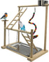Parrots Playground, Bird Play Gym Wood Perch Stand Colours Revolving Climb Ladders