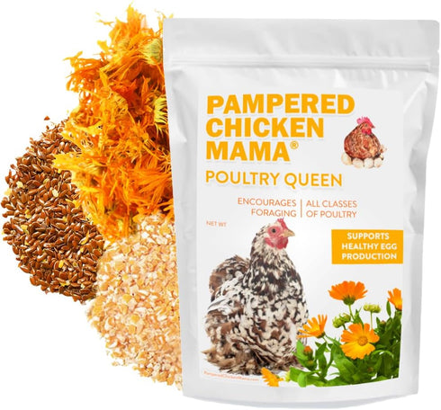 Pampered Chicken Mama Mealworm, Black Soldier Fly Larvae, Corn, Flax, & Herb
