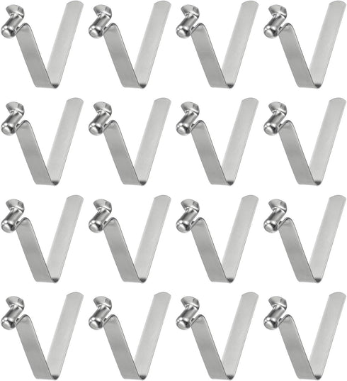 HARFINGTON 16pcs Single Button Kayak Paddle Snap Spring Clip, 65Mn Spring Steel V-Shaped Locking Tube