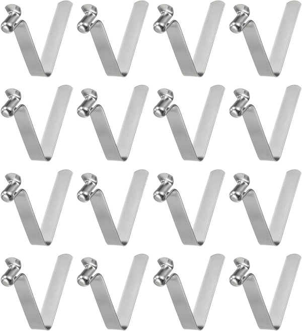 HARFINGTON 16pcs Single Button Kayak Paddle Snap Spring Clip, 65Mn Spring Steel V-Shaped Locking Tube