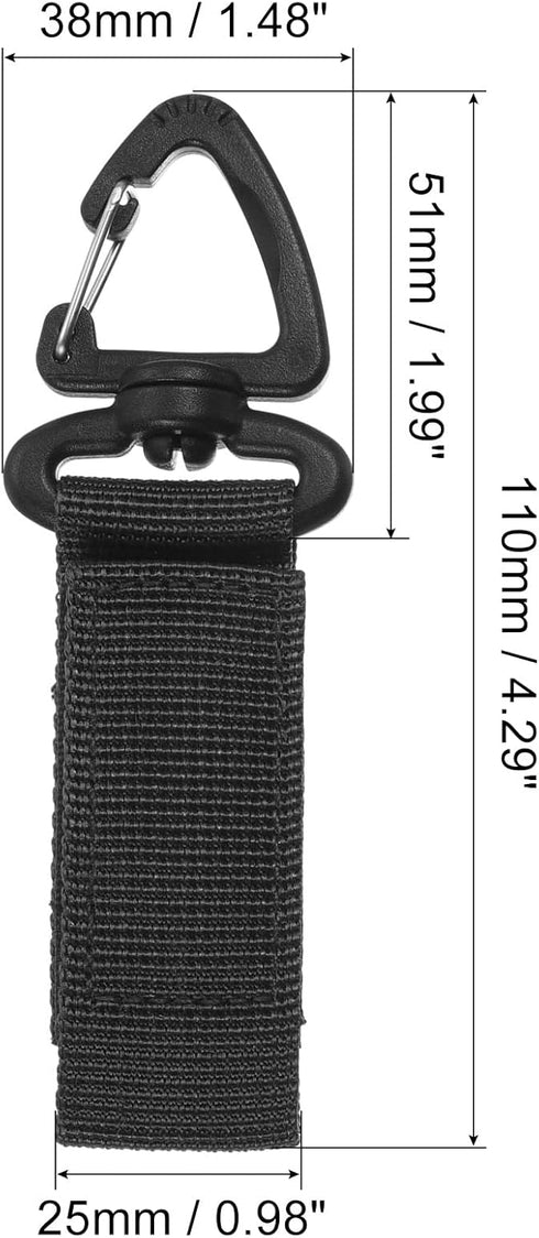 PATIKIL Belt Keeper Key Chain | Strap Hanging Gear Buckle Hook with Triangle Rotate Snap