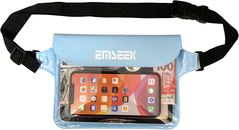Waterproof Waist Pouch Dry Belt Bag, Fanny Pack to Keep Your Key Fob, Wallet, Kindle, Phone Dry, Perfect for Swim Surf