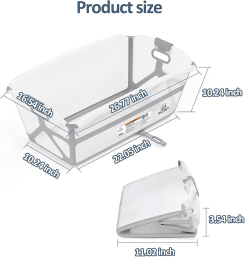 Multipurpose Collapsible Pet Bathtub with Water Drain Plug, Fold-able Bathtub for Puppy Small Dogs Cats, Portable