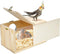 Parakeet Nesting Box, Natural Pine Bird Nest for Cockatiel, Lovebirds, Budgie, Conure Parrot with Detachable Wooden