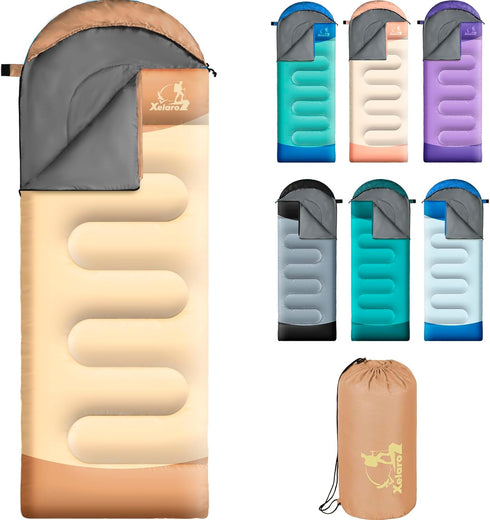 Waterproof Camping Sleeping Bags for Adults and Kids, 3 Season Lightweight for Hiking and Outdoor Travel