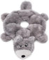 ZippyPaws Loopy No Stuffing Squeaky Plush Dog Toy for Small and Medium Dogs - Wolf
