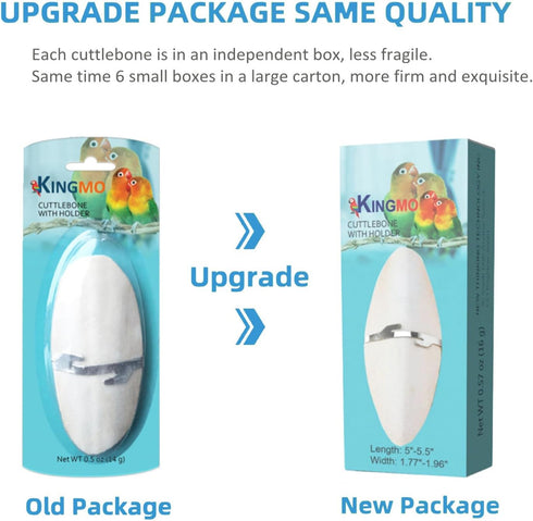 Jmxu's 5"-5.5" Bird Cuttlebone for Parakeets, Cuddle Bone with Metal Holder, Natural Calcium for Parrots, Cockatiels,