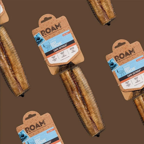 ROAM Pet Treats Ossy Trachs Chews Pack of 2 for Medium and Large Dogs - Long Lasting Ostrich Trachea