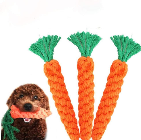 Dog Toys 3 PCS Puppy Teething Chew Toys, Dog Rope Toys, Cat Chew Toys, Safe Braided Rabbit Toys