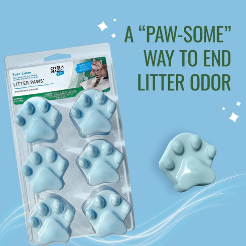 6-Count Citrus Magic Pet Odor Eliminator Litter Paws, Fresh Linen