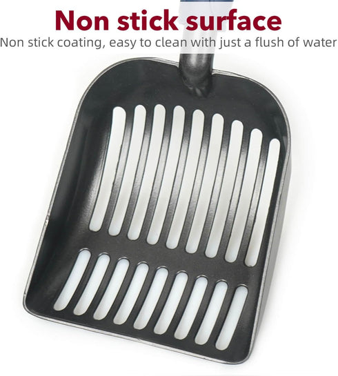 Metal Cat Litter Scoop, Non-Stick Aluminum Alloy, Solid Durable Oversized Metal Scooper