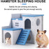 WishLotus Hamster House - Luxury Hideout with Climbing Ladder and Two Layers Hut for Dwarf Hamster, Blue