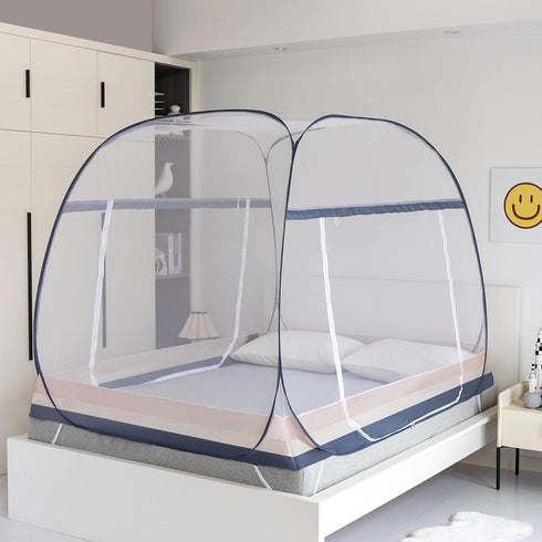 Pop Up Mosquito Net Tent for Beds, Portable Foldable Mosquito Netting with Net Bottom for Kids Indoor Outdoor