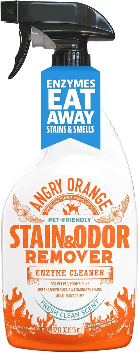 ANGRY ORANGE Cat Urine Odor Eliminator & Stain Remover, Pet Stain Enzyme