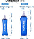 TRIWONDER TPU Soft Folding Water Bottles, BPA-Free Collapsible Flask for Hydration Pack - 500ml/16.9oz (Pack of 2)