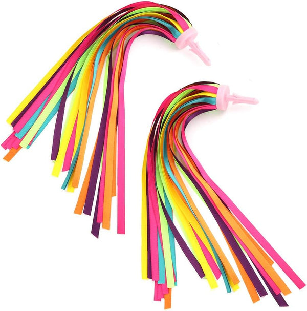 Pssopp 1 Pair Kid's Rainbow Bike Streamers, Children's Bike Accessories with Multi Color Tassels