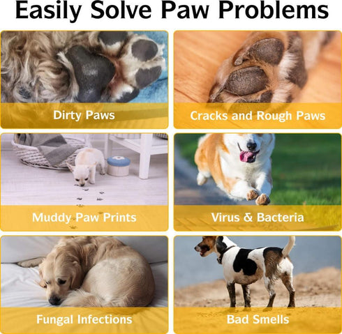 Clean Paws - Portable No-Rinse Foaming Cleanser Paw and Foot Cleaner, Gentle pH Balanced for All Dogs and Cats