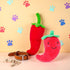 ZLmoue Funny Red Fruit Dog Toys, Vegetable Dog Toys Squeaky Plush Chili Eggplant Corn Puppy Toys for Small Dogs,Chili