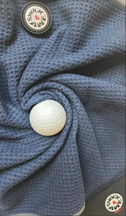Magnetic 4-in-1 Multi Tool Golf Towel - Microfiber Waffle Design, Silicone Brush, Groove Cleaner, Bag Clip