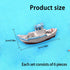 YUANGUNGUN 6-Piece Set 2.5" Mini Fishing Boats - Mediterranean Style Decor for Aquariums, Dioramas & Fairy Gardens
