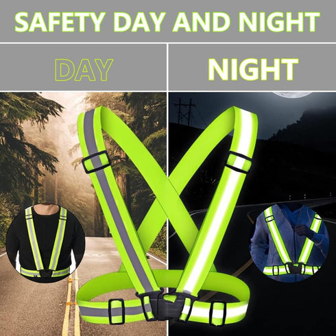 Reflective Vest Running Gear, High Visible Reflective Gear for Nighttime Running, Adjustable Safety Vests (2 Pack)