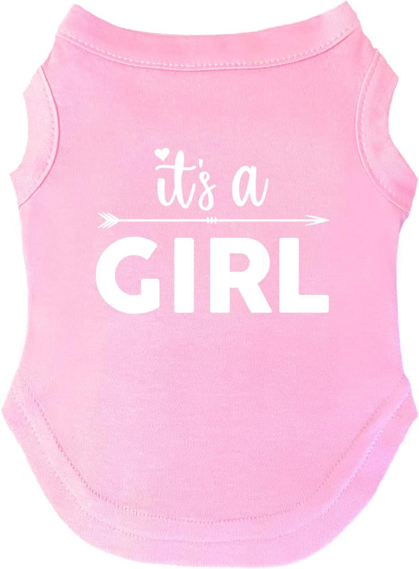 It's A Girl Dog Tee Shirt | Sleeveless Breeds | Gender Reveal