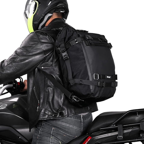 Rhinowalk 30L Motorcycle Tail Bag - Waterproof Motor Pannier Travel Luggage for Motorbike Rear Rack - Black
