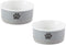 Bone Dry Ceramic Pet Bowls, Microwave & Dishwasher Safe, Non-Slip Bottom, Small Bowl Set, 4.25x2, Gray/Black, 2 Count
