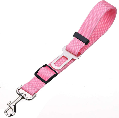 Elisel 2 Packs Adjustable Length Pet Dog Cat Car Seat Belt, Pet Accessories for Dogs Cats (Pink)