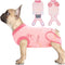 IDOMIK Dog Recovery Suit for Female Spay, Adjustable Anti-Licking Onesie, Soft Wound Bandage & E-Collar