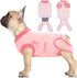IDOMIK Dog Recovery Suit for Female Spay, Adjustable Anti-Licking Onesie, Soft Wound Bandage & E-Collar