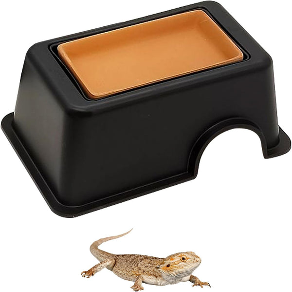 Tfwadmx Reptile Hide Box, Gecko Hideout and Cave with Water Supply for Lizards, Snakes, and Frogs