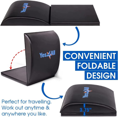 Yes4All Ab Mat Tailbone Support Pad - Foldable Abdominal Exercise Sit Up Support for Core Training