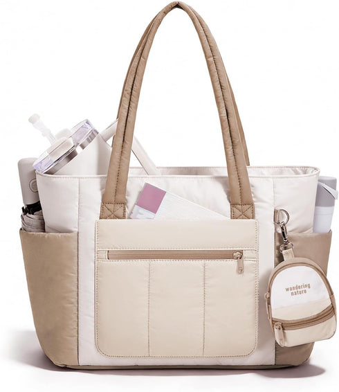Wandering Nature Bow Tote Bag for Work Fits 40oz Tumbler, Yoga Bag