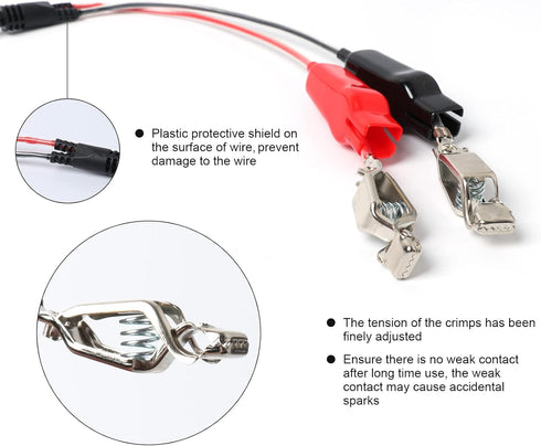 LICHIFIT Power Cord Cable Battery Connecting Line, Double Connectors 3M for Daiwa/Shimano Electric Fishing Reels