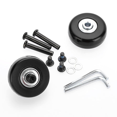 OwnMy 45mm x 18mm Luggage Wheels Replacement Set of 4, Mute Suitcase Replacement Wheels with Black Screws, Axles,