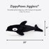 ZippyPaws - Jigglerz Tough Stuffing Squeaky Plush Dog Toy, Ocean Themed Toys - Killer Whale