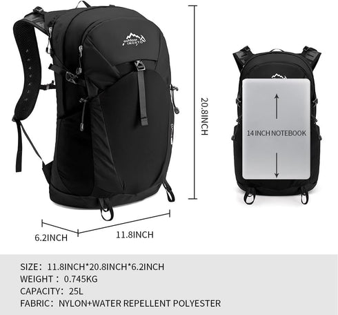 Hiking Hydration Backpack with 3L Water Bladder - 25L Water Backpack for Hiking, Cycling, Climbing, Camping